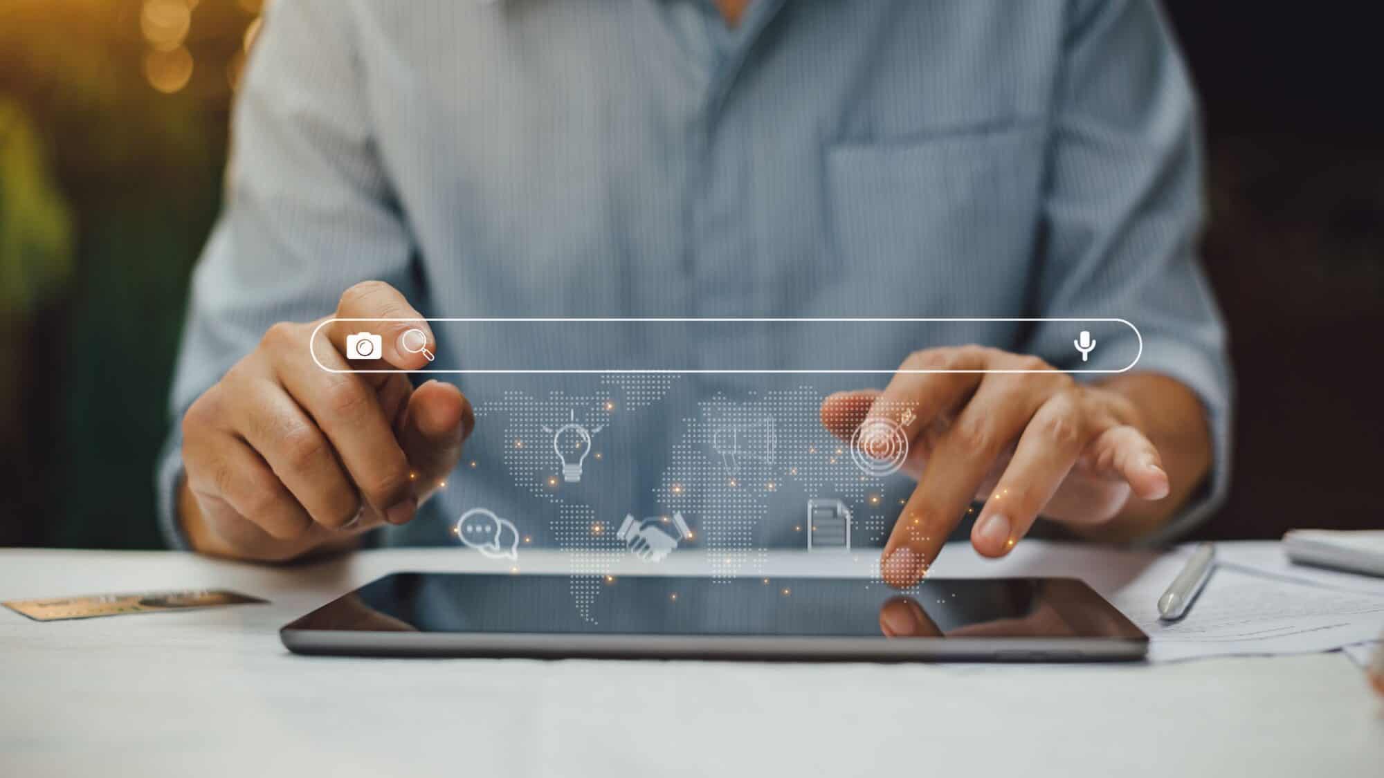 A man using a search engine.