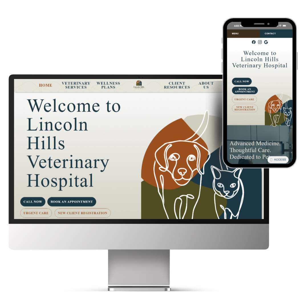 Lincoln Hills Veterinary Hospital website design.