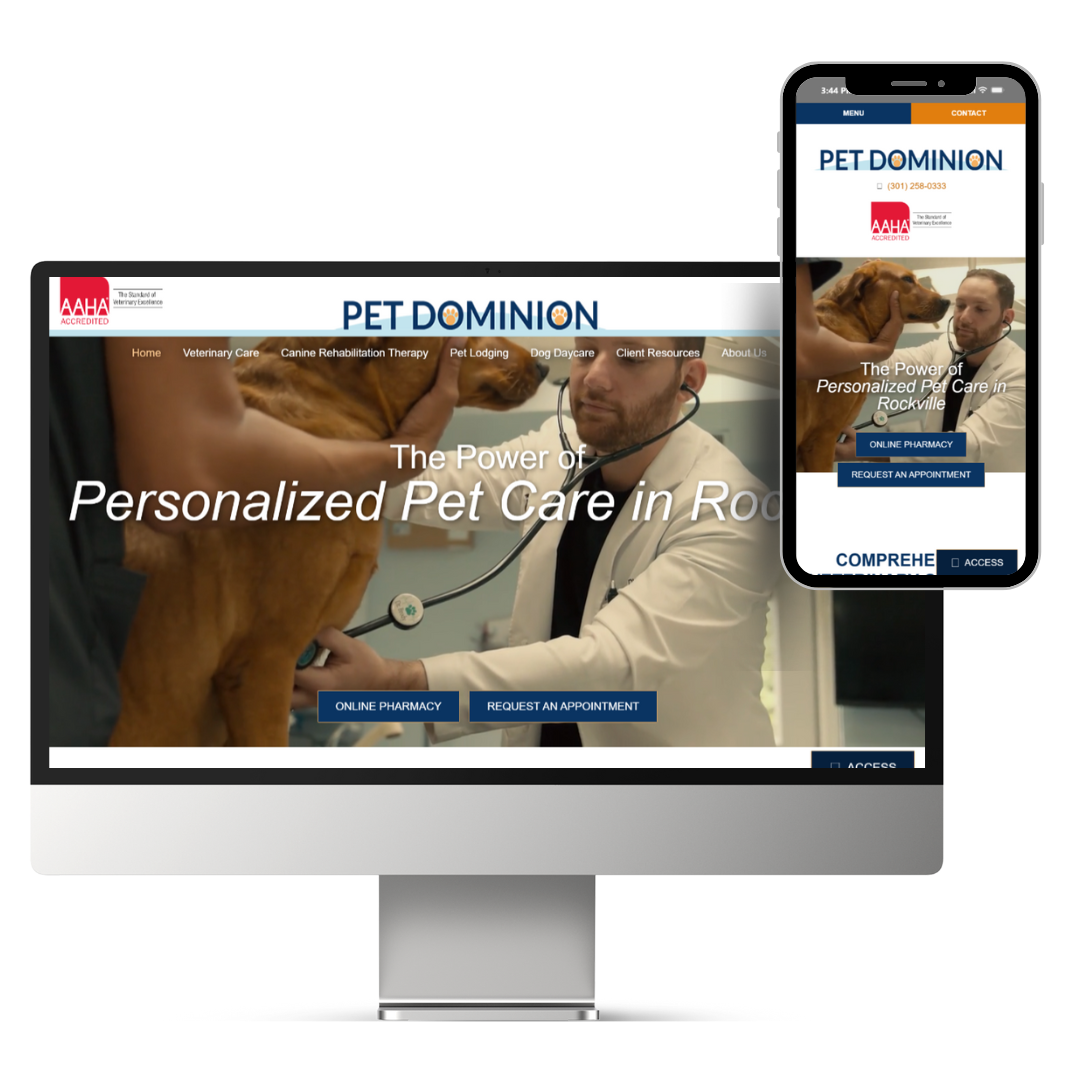 Pet Dominion's website design.