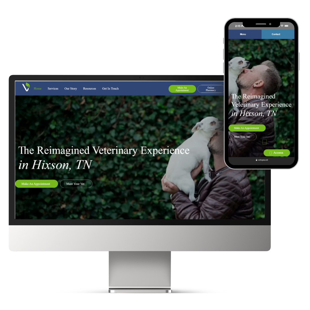 Vetopia Animal Health's website design.
